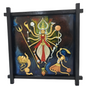 18 X 18 - Maa Durga with Lion and Ganesha - Wall Hanging - Fusion Art