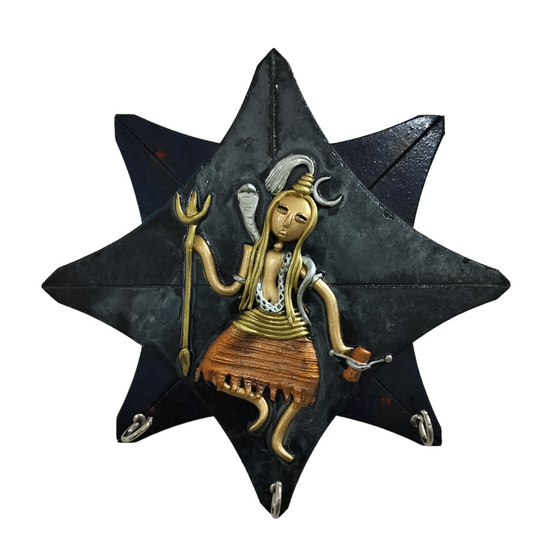 8.5 inch - Shiva on Star Back - Wall Hanging - Fusion Art