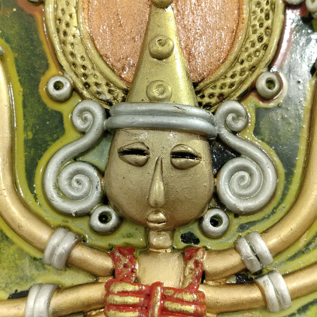 18 X 18 - Maa Durga with 10 hand Star - wall hanging - Fusion Art