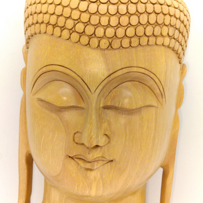 10 inch Buddha Head - wood carving
