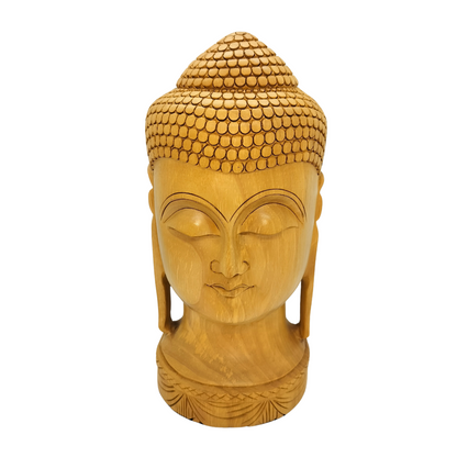 10 inch Buddha Head - wood carving